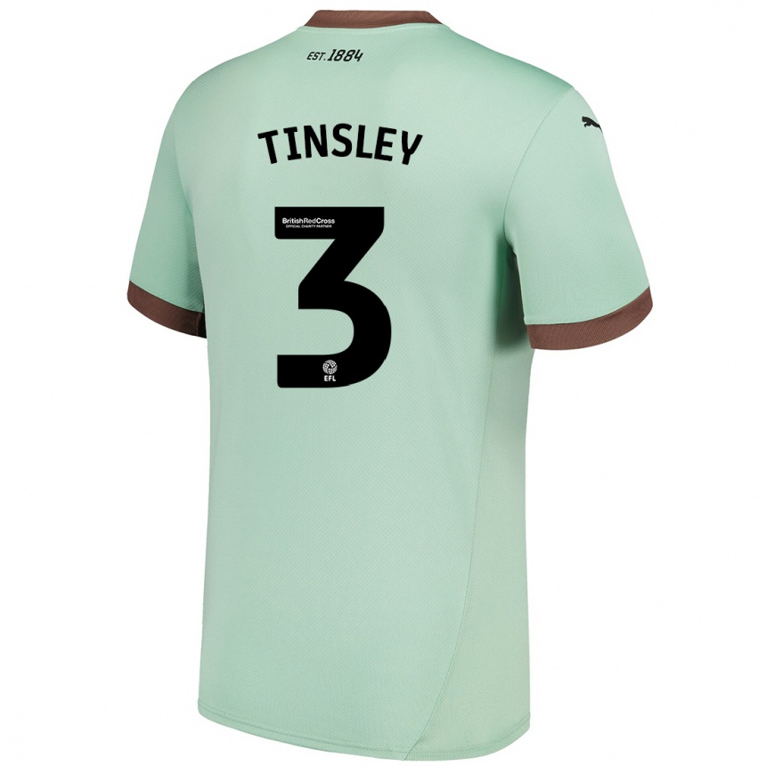 Women Football Megan Tinsley #3 Pale Green Away Jersey 2024/25 T-Shirt Uk