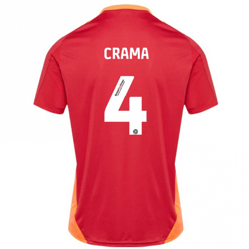 Women Football Tristan Crama #4 Blue Off White Away Jersey 2024/25 T-Shirt Uk