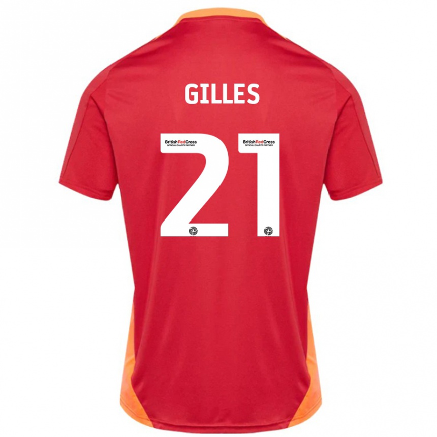 Women Football Sophie Gilles #21 Blue Off White Away Jersey 2024/25 T-Shirt Uk