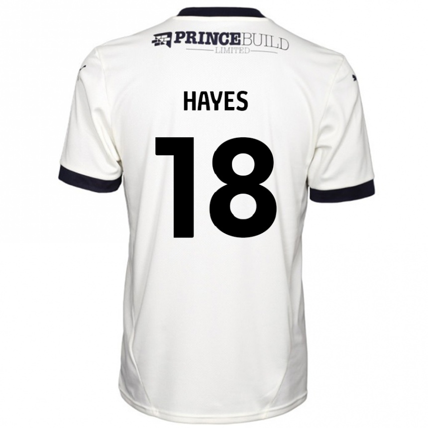 Women Football Cian Hayes #18 Off White Black Away Jersey 2024/25 T-Shirt Uk