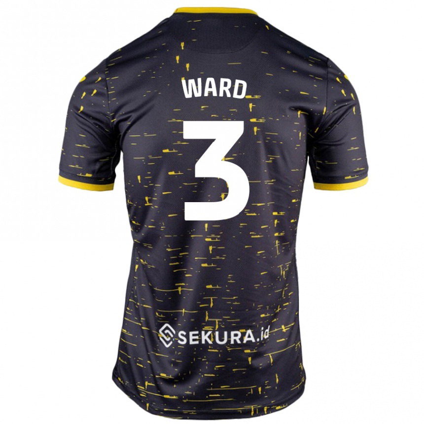 Women Football Summer Ward #3 Black Yellow Away Jersey 2024/25 T-Shirt Uk