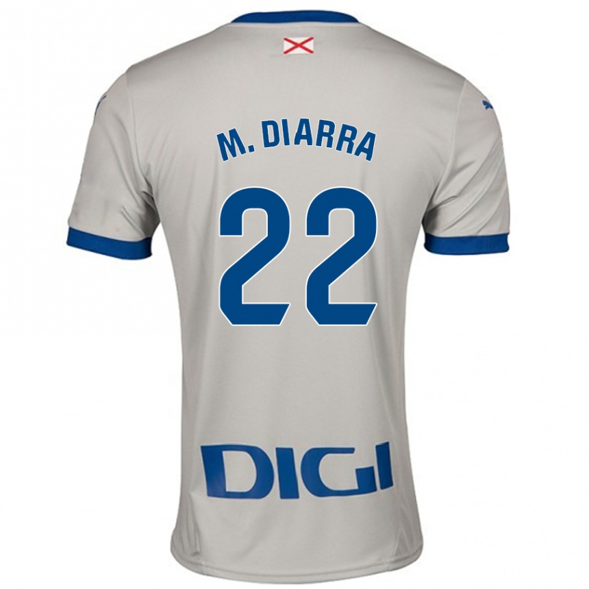 Women Football Moussa Diarra #22 Light Gray Away Jersey 2024/25 T-Shirt Uk