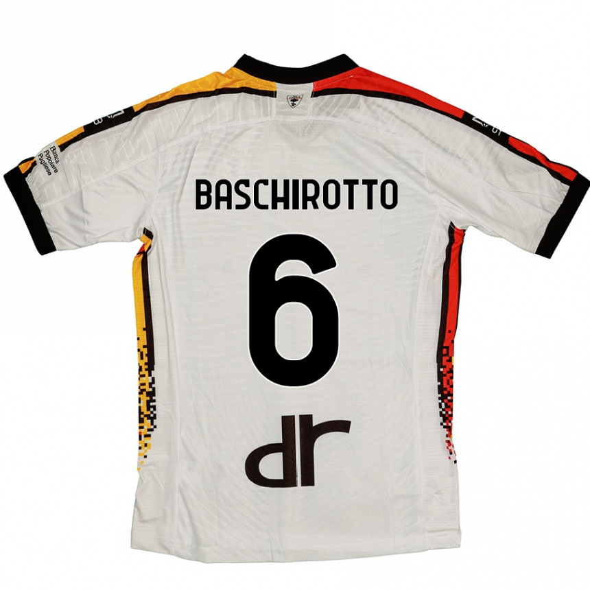 Women Football Federico Baschirotto #6 White Black Away Jersey 2024/25 T-Shirt Uk