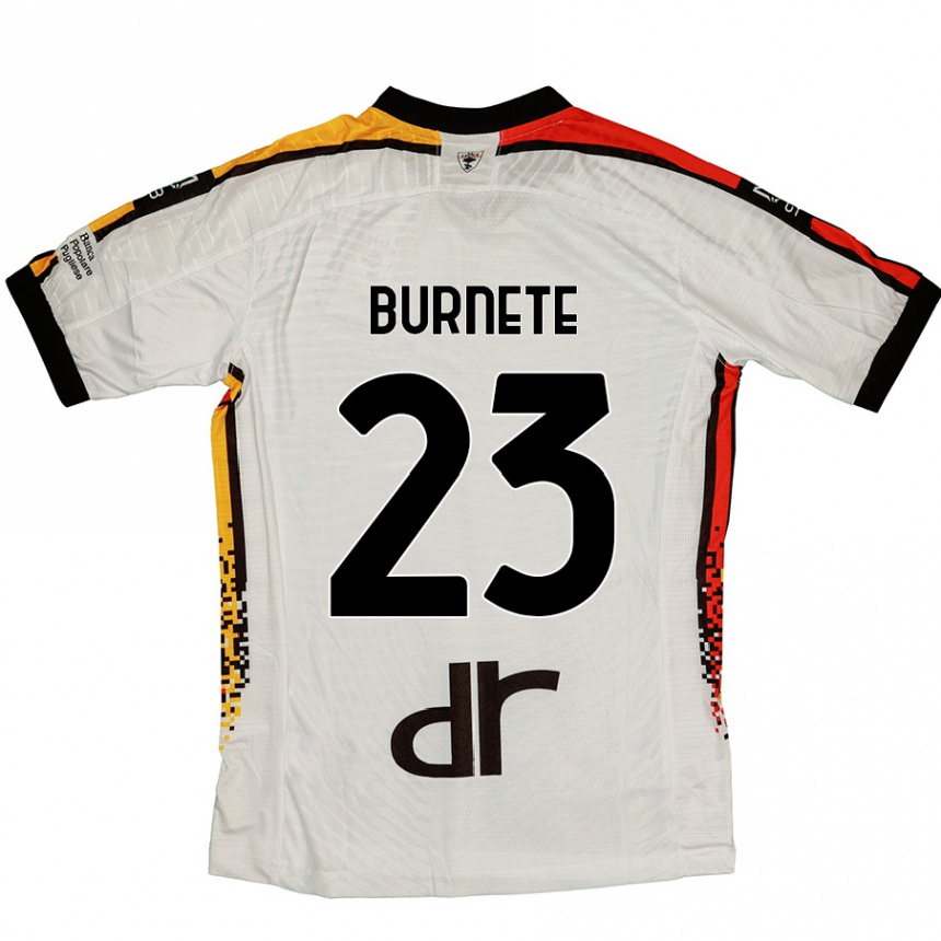 Women Football Rareș Burnete #23 White Black Away Jersey 2024/25 T-Shirt Uk