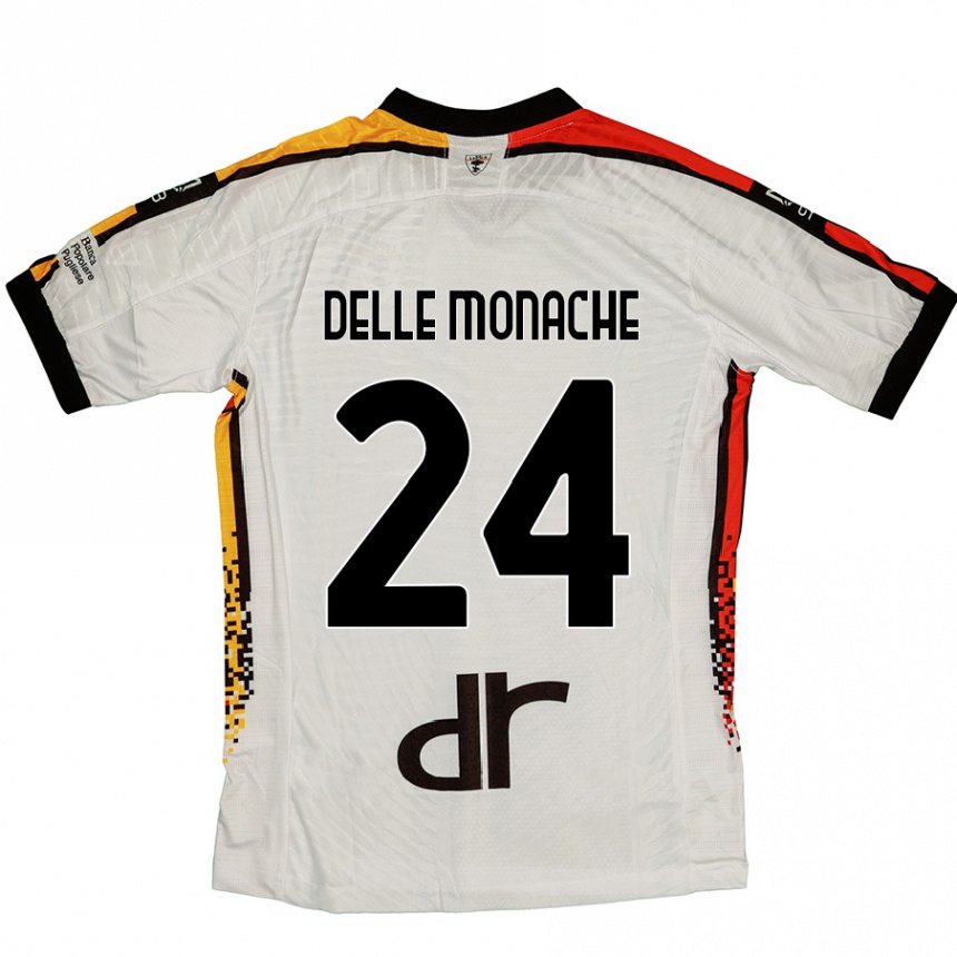 Women Football Marco Delle Monache #24 White Black Away Jersey 2024/25 T-Shirt Uk