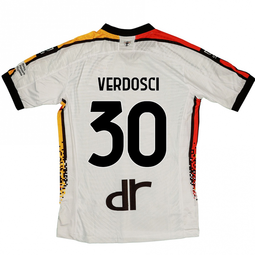 Women Football Simone Verdosci #30 White Black Away Jersey 2024/25 T-Shirt Uk