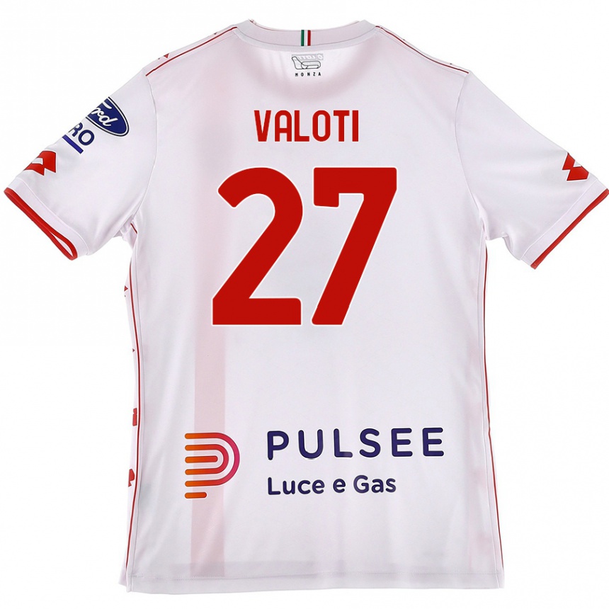 Women Football Mattia Valoti #27 White Red Away Jersey 2024/25 T-Shirt Uk