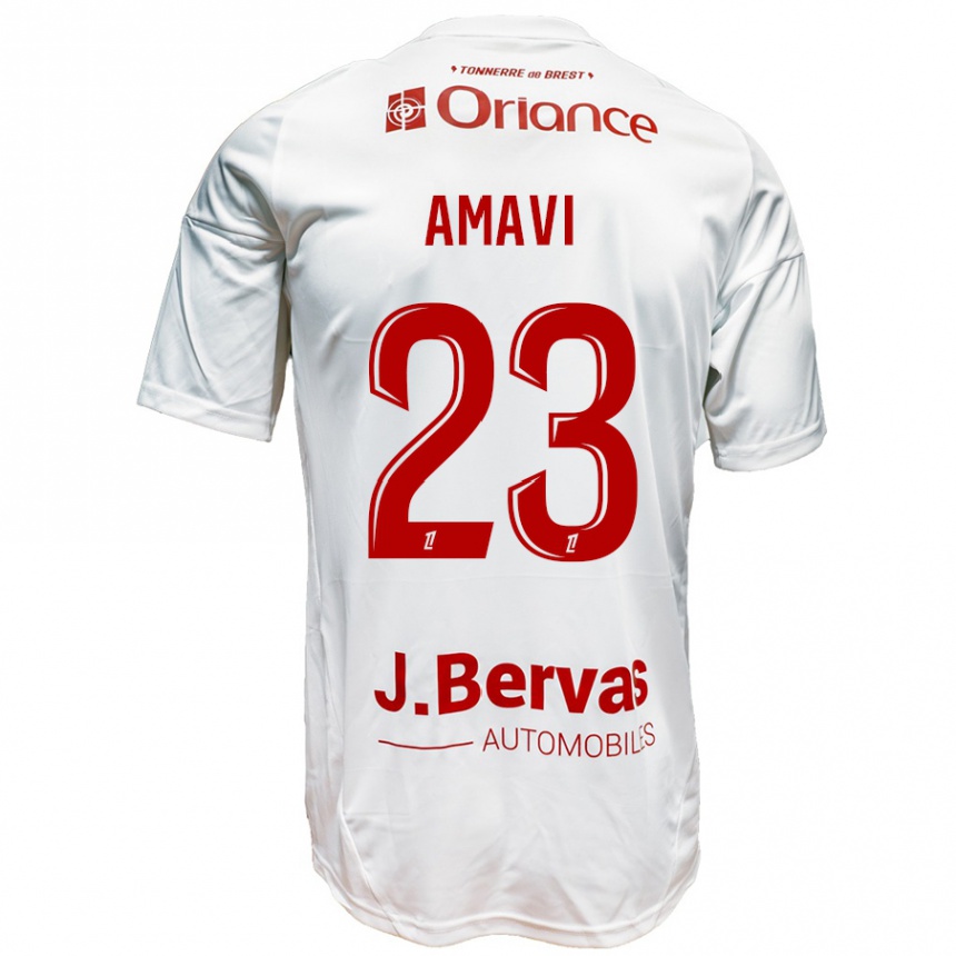 Women Football Jordan Amavi #23 White Red Away Jersey 2024/25 T-Shirt Uk