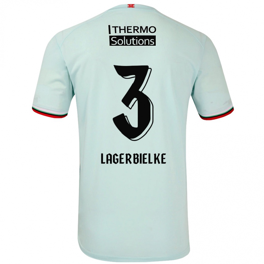 Women Football Gustaf Lagerbielke #3 Light Green Away Jersey 2024/25 T-Shirt Uk